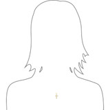 Small Modern Cross Pendant Yellow and White Gold 14k [P016-029]