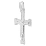 Fancy Cross Crucifix Pendant White Gold 14k [P016-057]