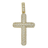 Classic Cross Pendant CZ Yellow Gold 14k [P017-030]