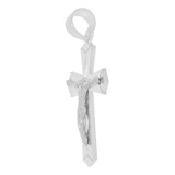 Classic Cross Crucifix Pendant 17mm White Gold 14k [P017-077]