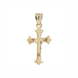 Mini Cross Crucifix Pendant 11mm Yellow and White Gold 14k [P018-008]