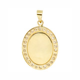 Colorful Divine Infant Child Pendant CZ 17mm Yellow Gold 14k [P018-032]