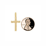 Small Modern Cross Pendant 13mm Yellow Gold 14k [P018-035]