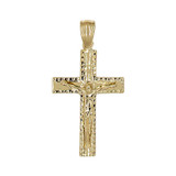 Crucifix Cross Dia Cut Pendant Yellow Gold 14k [P018-049]