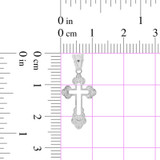 Mini Cross Pendant 11mm White Gold 14k [P019-087]