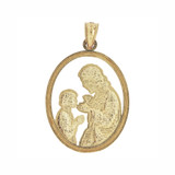 Holy First Communion Pendant Oval Yellow Gold 14k [P021-012]