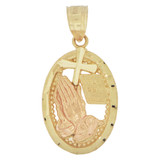 Praying Hand Bible Pendant Yellow Gold 14k [P021-021]