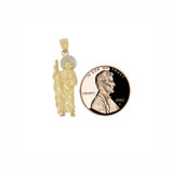 Small Saint Jude San Judas Pendant 8mm Yellow Gold 14k [P022-013]