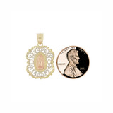 Virgin Guadalupe Pendant Filigree 16mm Tricolor Gold 14k [P024-013]