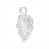 Heart Pendant Love Butterfly CZ 21mm White Gold 14k [P025-080]