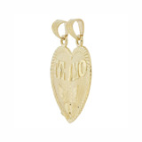 Sharing Heart Pendant Love Te Amo 22mm Yellow Gold 14k [P026-006]