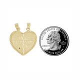 Sharing Heart Pendant Best Friends 22mm Yellow Gold 14k [P026-009]