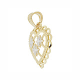 Mini Size Diacut Heart Pendant Charm Yellow Gold 14k [P026-012]