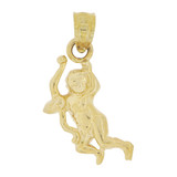 Mini Cupid Angel Bow Pendant Yellow Gold 14k [P026-018]