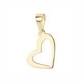 Skewed Heart Pendant Polka Dots Yellow Gold 14k [P026-029]