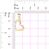 Skewed Heart Pendant Polka Dots Yellow Gold 14k [P026-029]