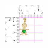 Boy Pendant Green May CZ Birthstone Yellow Gold 14k [P027-014]