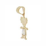 Girl Pendant White April CZ Yellow Gold 14k [P027-025]