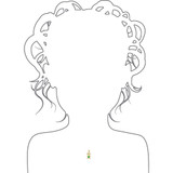 Girl Pendant Green May CZ Birthstone Yellow Gold 14k [P027-026]