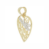 Small Heart Filigree Love Pendant Yellow Gold 14k [P028-048]