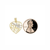 Small Heart Filigree Love Pendant Yellow Gold 14k [P028-048]