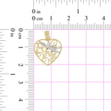 Small Heart Filigree Love Pendant Yellow Gold 14k [P028-048]