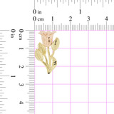 Long Stem Rose Flower Pendant Yellow and Rose Gold 14k [P029-019]