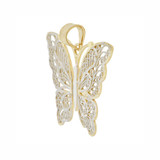 Filigree Butterfly in Flight Pendant Yellow Gold 14k [P029-022]