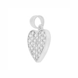 Simple Heart Pendant CZ 15mm White Gold 14k [P029-076]