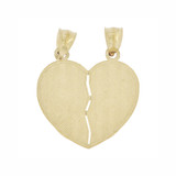 Sharing Heart Pendant Best Friends 19mm Yellow Gold 14k [P030-010]