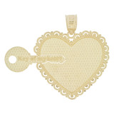 Sharing Heart and Key Pendant 33mm Yellow Gold 14k [P030-011]