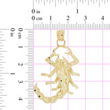 Scorpion Pendant Diacut 27mm Yellow Gold 14k [P033-016]