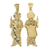 San Judas Jude Figure Pendant 12.5mm Yellow Gold 14k [P034-099]