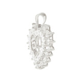 Heart 15 Anos Quinceanera Pendant CZ 22mm White Gold 14k [P035-070]