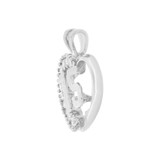 Heart 15 Anos Quinceanera Pendant CZ 16mm White Gold 14k [P035-071]