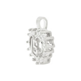 Small Heart 15 Anos Quinceanera Pendant CZ 14mm White Gold 14k [P035-074]