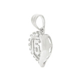 Heart 15 Anos Quinceanera Pendant CZ 14mm White Gold 14k [P035-075]