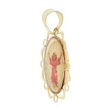 Mini Pendant Divine Child Infant Jesus Christ Oval 13mm Yellow Gold 14k [P036-040]