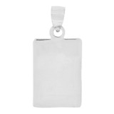 Fancy Pendant Rectangular Medal 13mm White Gold 14k [P037-064]