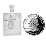 Pendant Virgin Guadalupe Rectangular Medal 20mm White Gold 14k [P037-070]