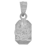 Small Baptism Christening Pendant Octagonal 8mm White Gold 14k [P038-053]