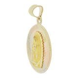 Virgin Guadalupe Pendant Round 20mm Tricolor Gold 14k [P039-026]