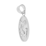 Religious Baptism Pendant Oval Medal 10mm White Gold 14k [P040-080]