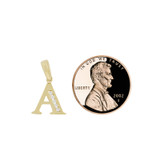 Initial Capital Letter A Pendant CZ 11mm Yellow Gold 14k [P041-001]