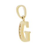 Initial Capital Letter G Pendant CZ 10mm Yellow Gold 14k [P041-007]