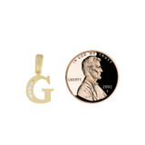 Initial Capital Letter G Pendant CZ 10mm Yellow Gold 14k [P041-007]