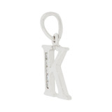 Initial Capital Letter K Pendant CZ 10mm White Gold 14k [P041-061]