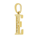 Initial Capital Letter E Pendant CZ 10mm Yellow Gold 14k [P042-005]