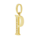 Initial Capital Letter P Pendant CZ 11mm Yellow Gold 14k [P042-016]