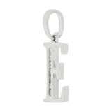 Initial Capital Letter E Pendant CZ 10mm White Gold 14k [P042-055]